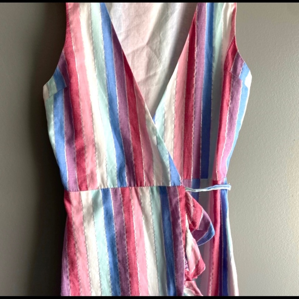 Privacy Please Ryan Striped Ruffle Wrap Dress - image 3